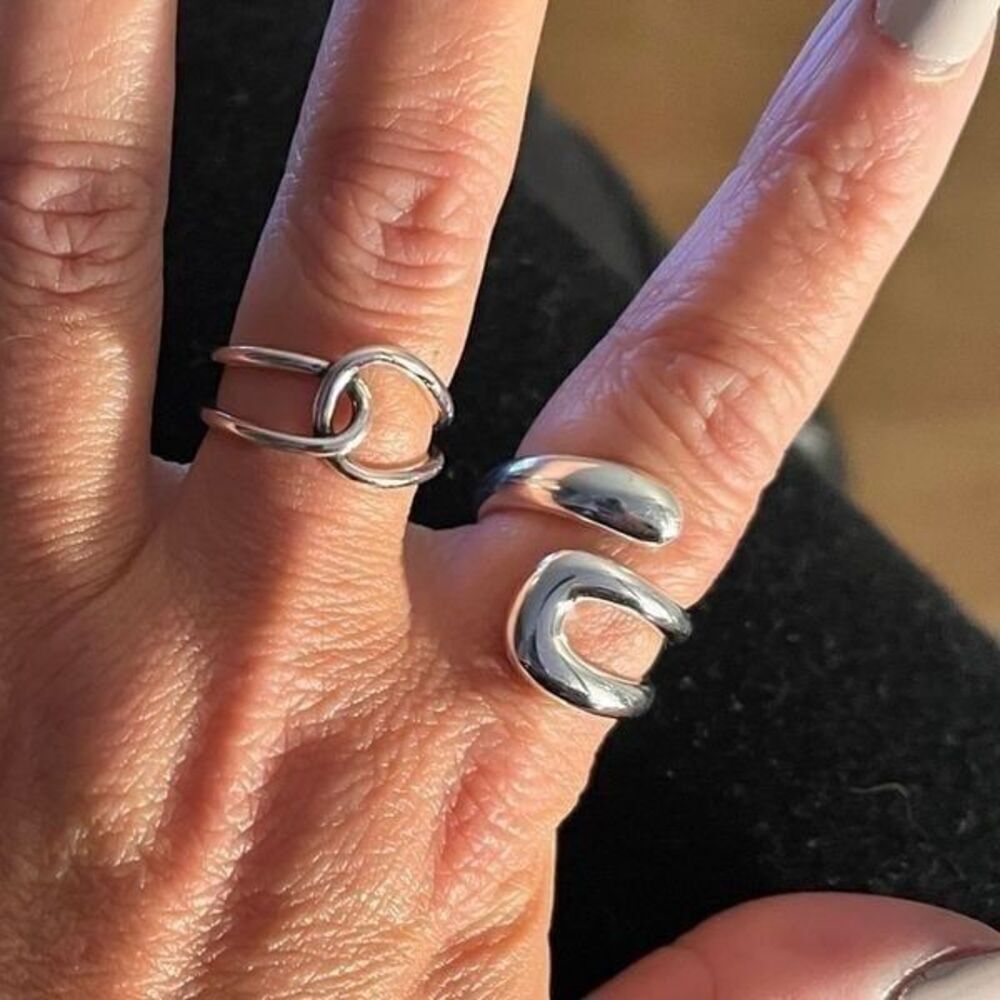 The Whitney Silver 925 adjustable modern statement ring - Picture 7 of 12